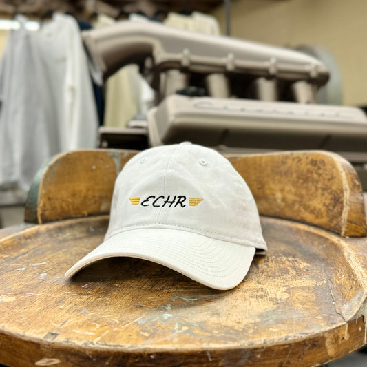 Dad Hat Black & Gold Logo - White